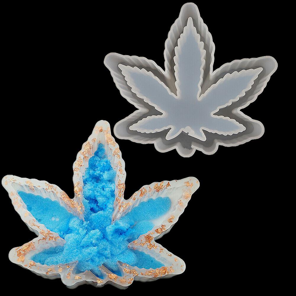 Weed Silicone Resin Mold Cigar Ashtray Maple Leaf Debowler Ashtray Casting Mould