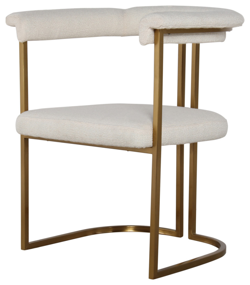 White Upholstered Armchair in Metallic Frame  Andrew Martin Martha   Contemporary   Dining Chairs   by Oroa   Distinctive Furniture  Houzz