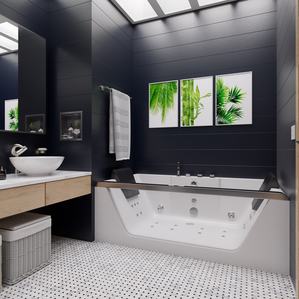 Eago AM196ETL 6 ft Clear Rectangular Acrylic Whirlpool Bathtub for Two