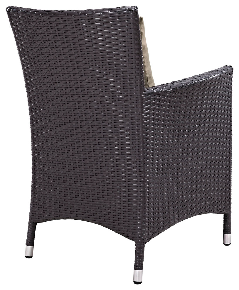 Convene 4 Piece Outdoor Patio Dining Set  Espresso Mocha   Tropical   Outdoor Dining Chairs   by PARMA HOME  Houzz