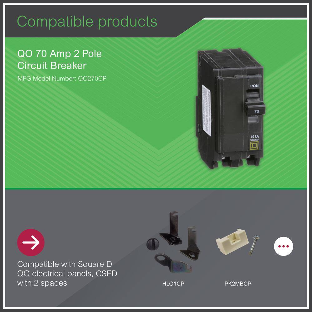 Square D QO 70 Amp 2-Pole Circuit Breaker QO270CP