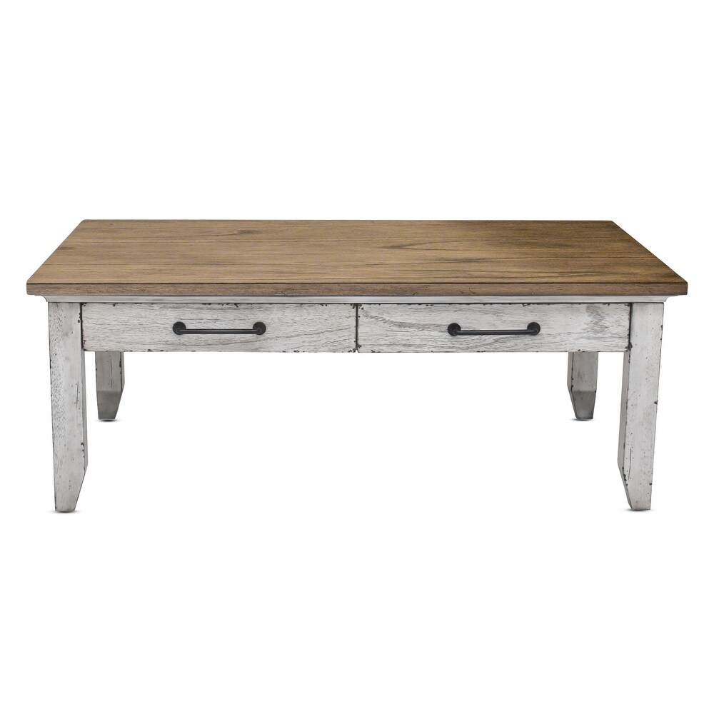 The Gray Barn Billings Creek Two Tone Ivory and Honey Coffee Table