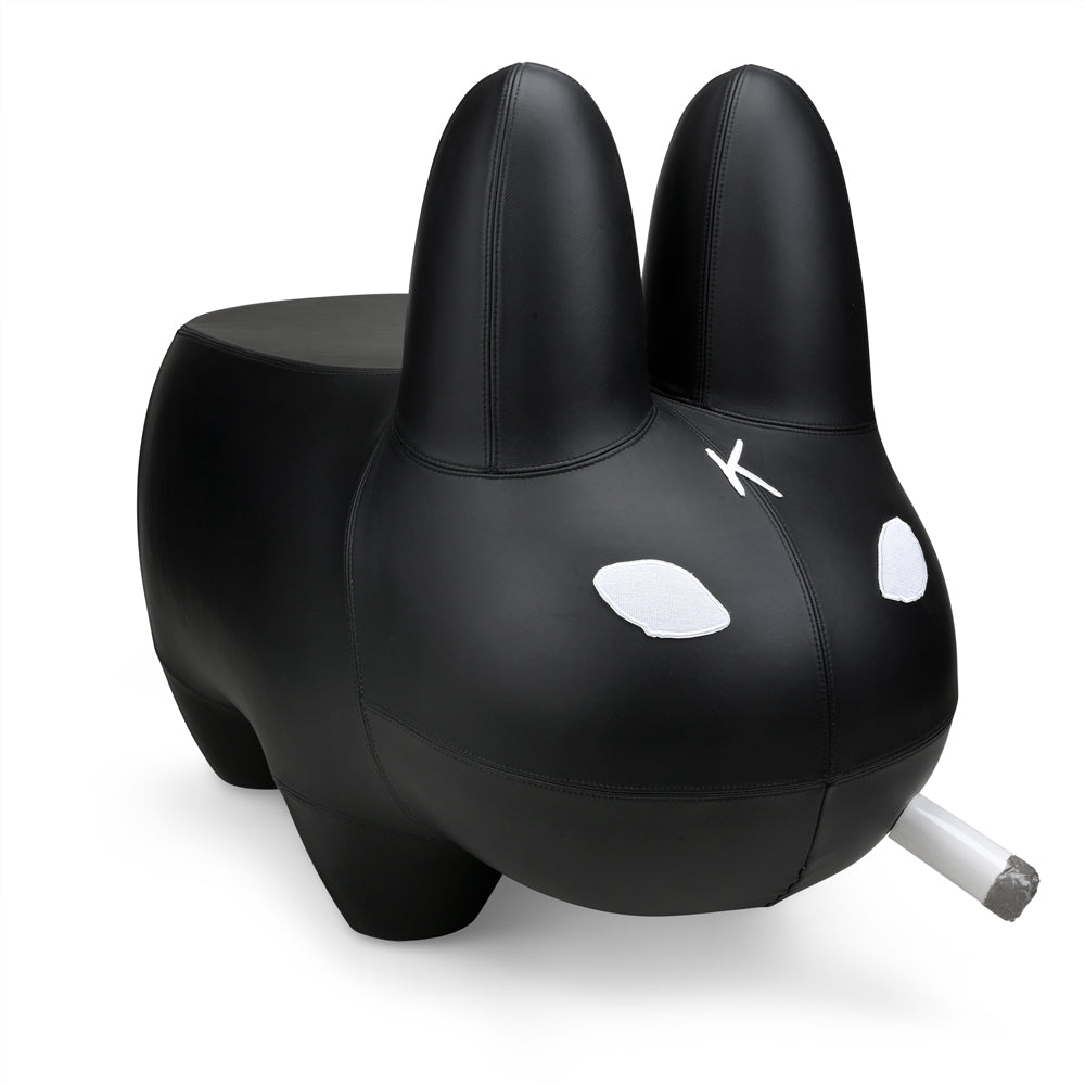 Kidrobot Art Giant Leather Smorkin' Labbit Stool by Frank Kozik - Black Edition