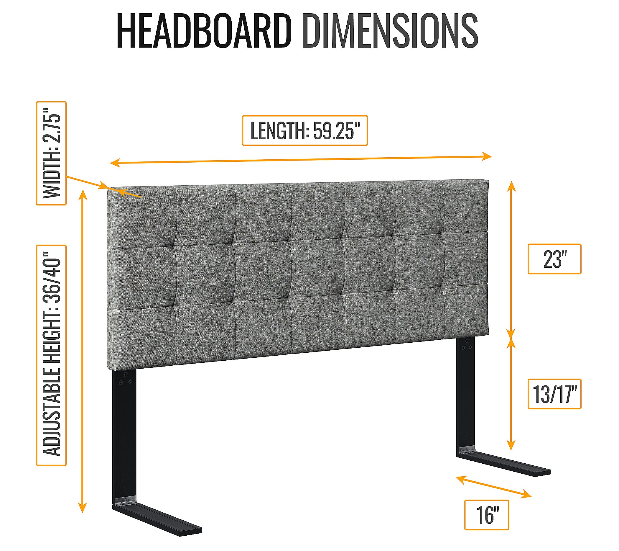 Universal Headboard - Adjustable Height 36