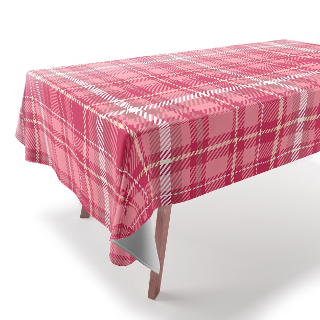 Avenie Pink Plaid Tablecloth deny Designs