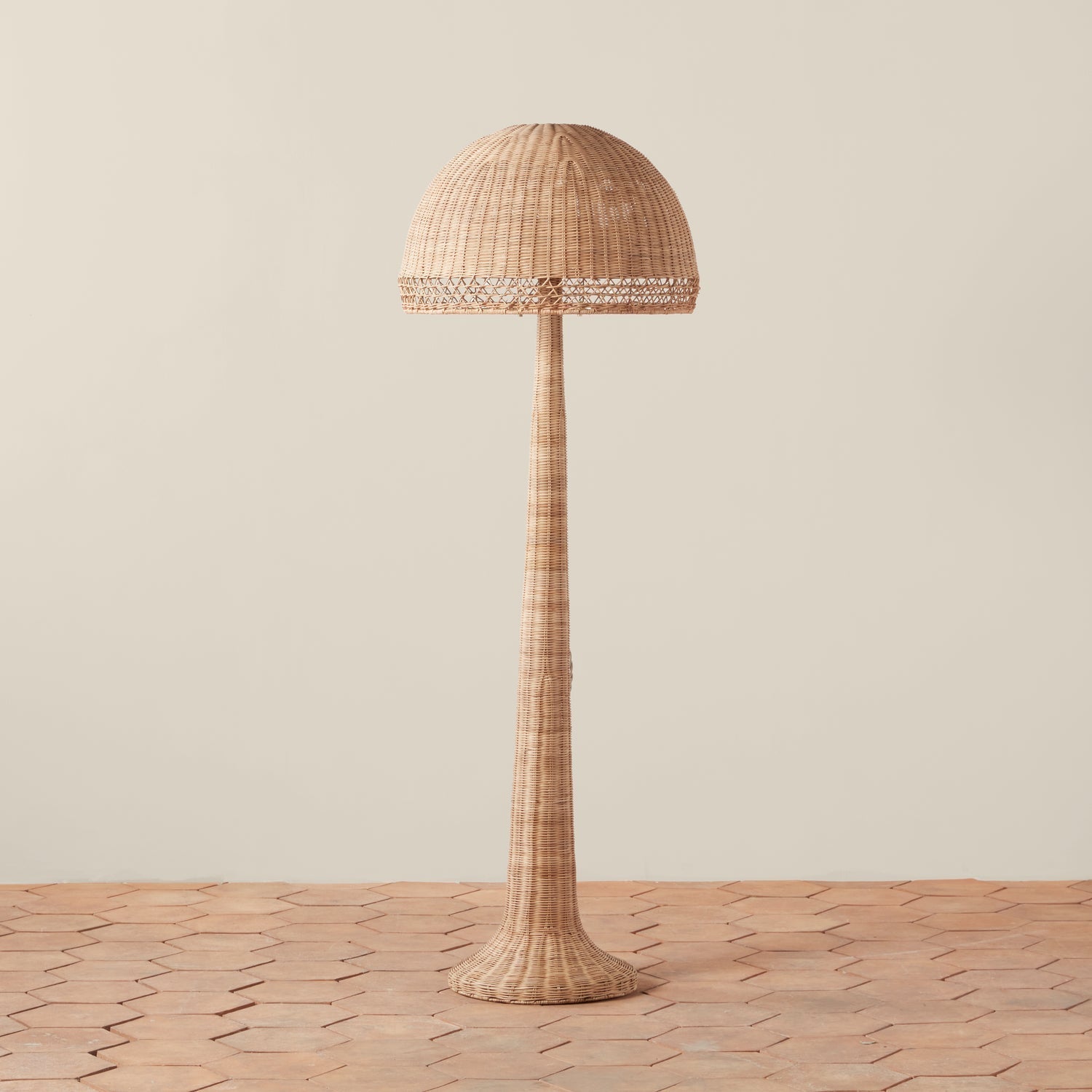 Rattan Mushroom Floor Lamp