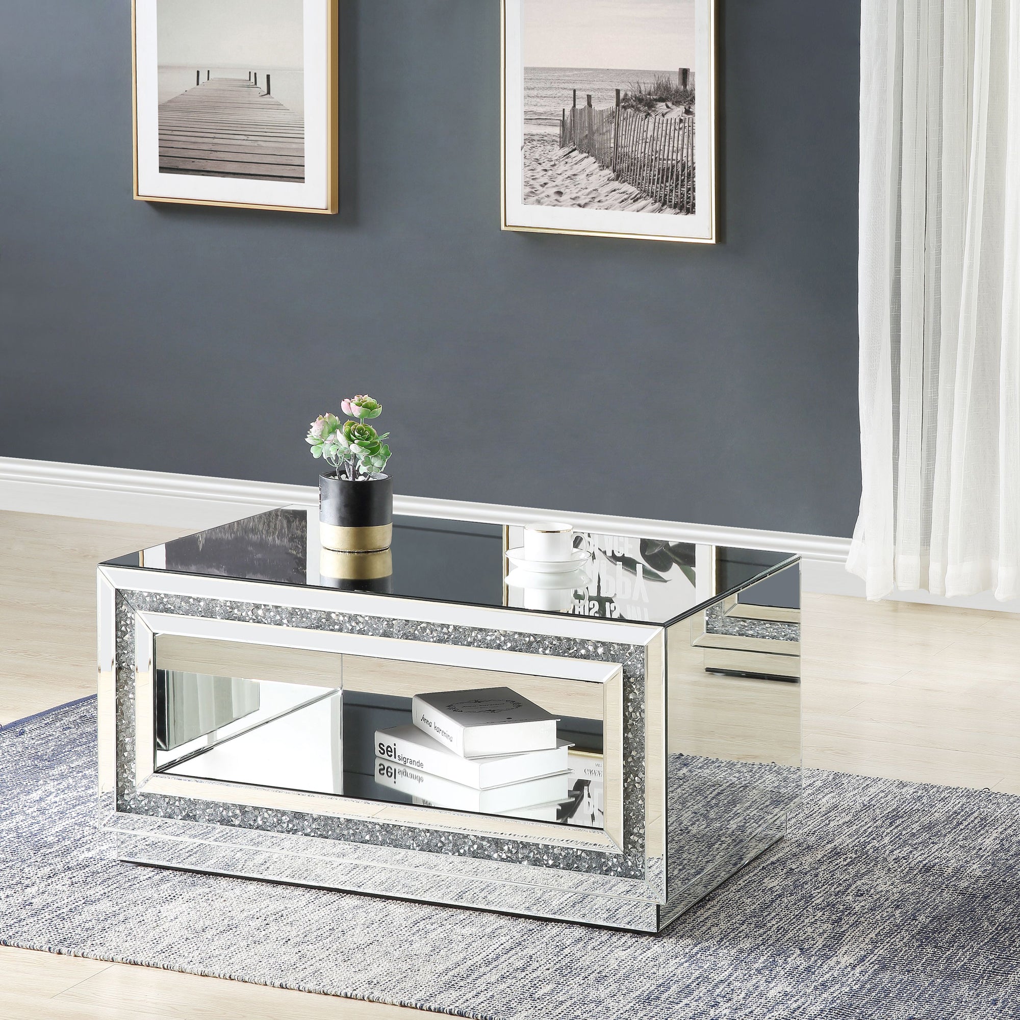 ACME Noralie Rectangular Coffee Table in Mirrored