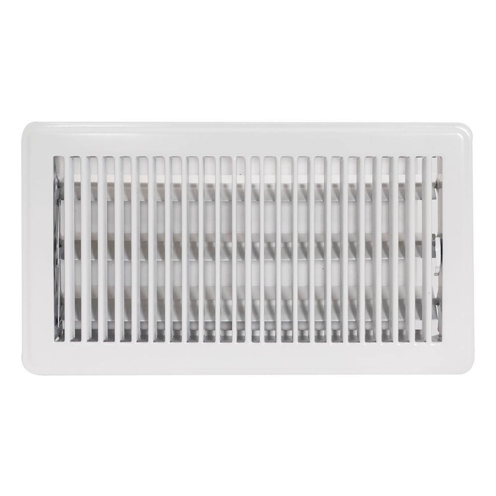 EZ-FLO 12 in. x 6 in. Steel Floor Diffuser White 61638