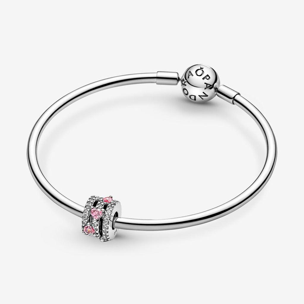 PANDORA  Sparkling Triple Halo Hearts Charm