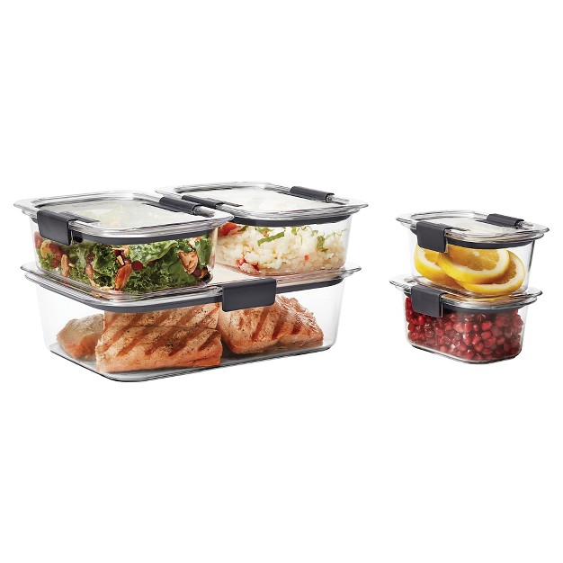 Rubbermaid 10pc Brilliance Leak Proof Food Storage Containers With Airtight Lids