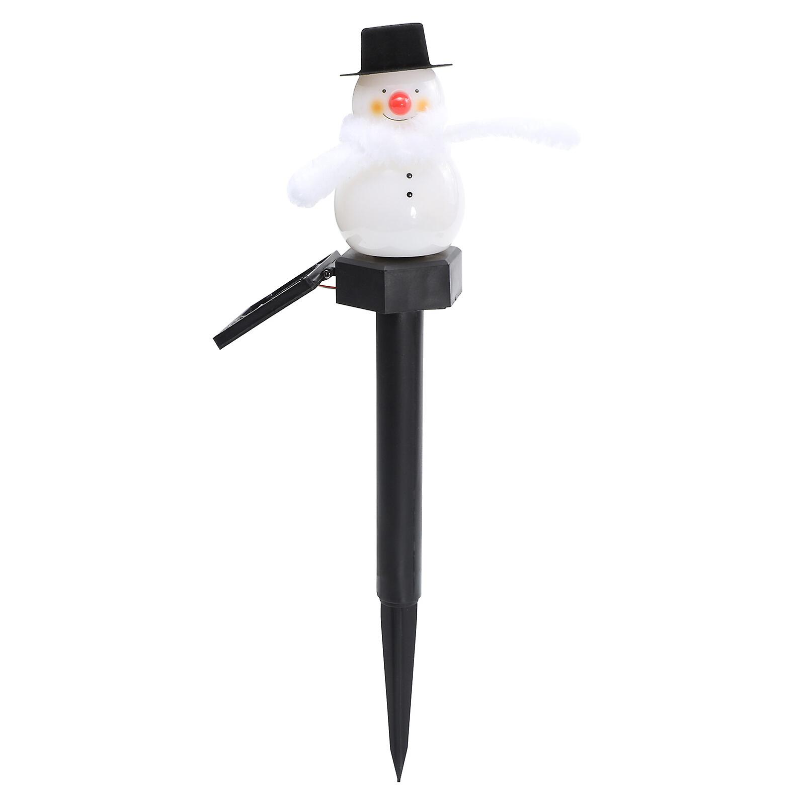 1pc Garden Solar Lawn Lamp Lovely Solar Snowman Shaped Lamp Ground Light