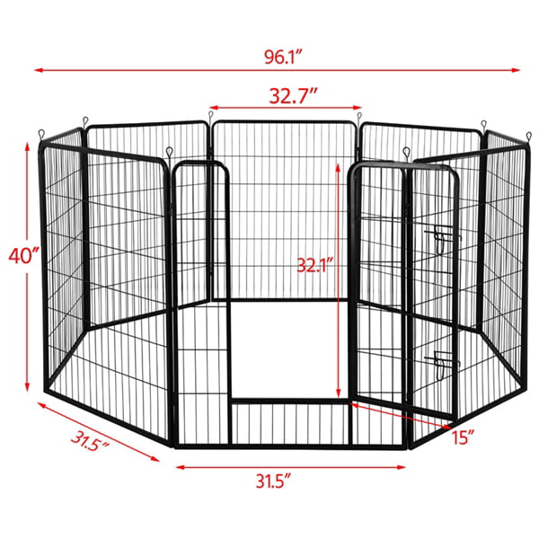 Topeakmart Decorative Garden Fence Rustproof Folding Fencing Landscape Patio Flower Bed Animal Barrier Border Black (40in x 21ft)