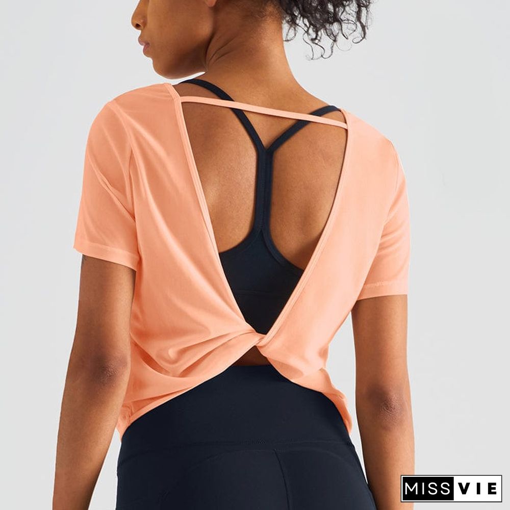 Twist Open Back Loose Fitted Shirt