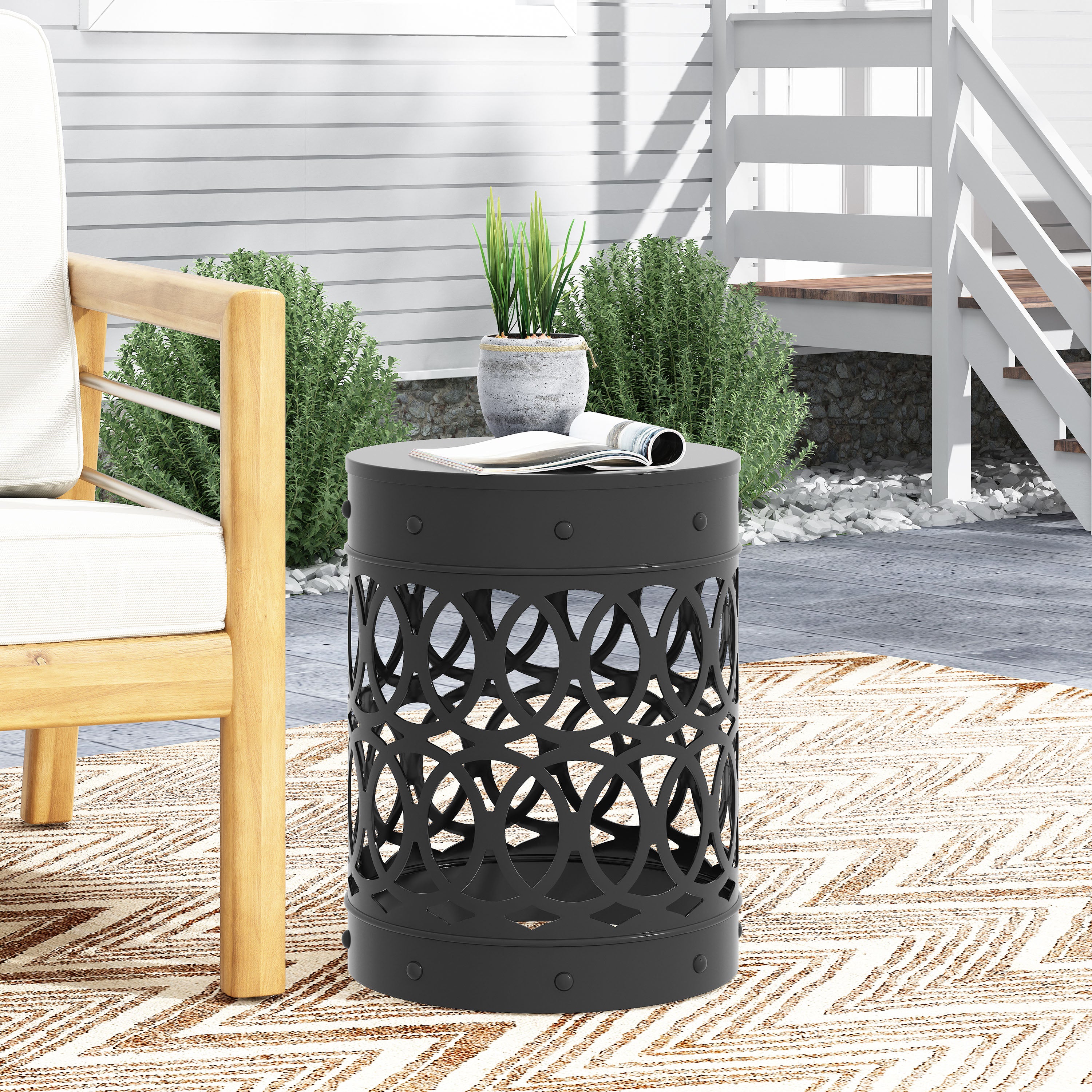 Pellerin Outdoor Metal Side Table