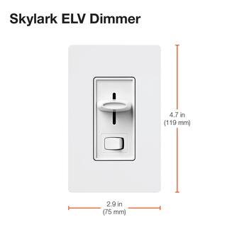 Lutron Skylark Dimmer Switch for Electronic Low-Voltage 300-Watt IncandescentSingle-Pole Gray (SELV-300P-GR) SELV-300P-GR