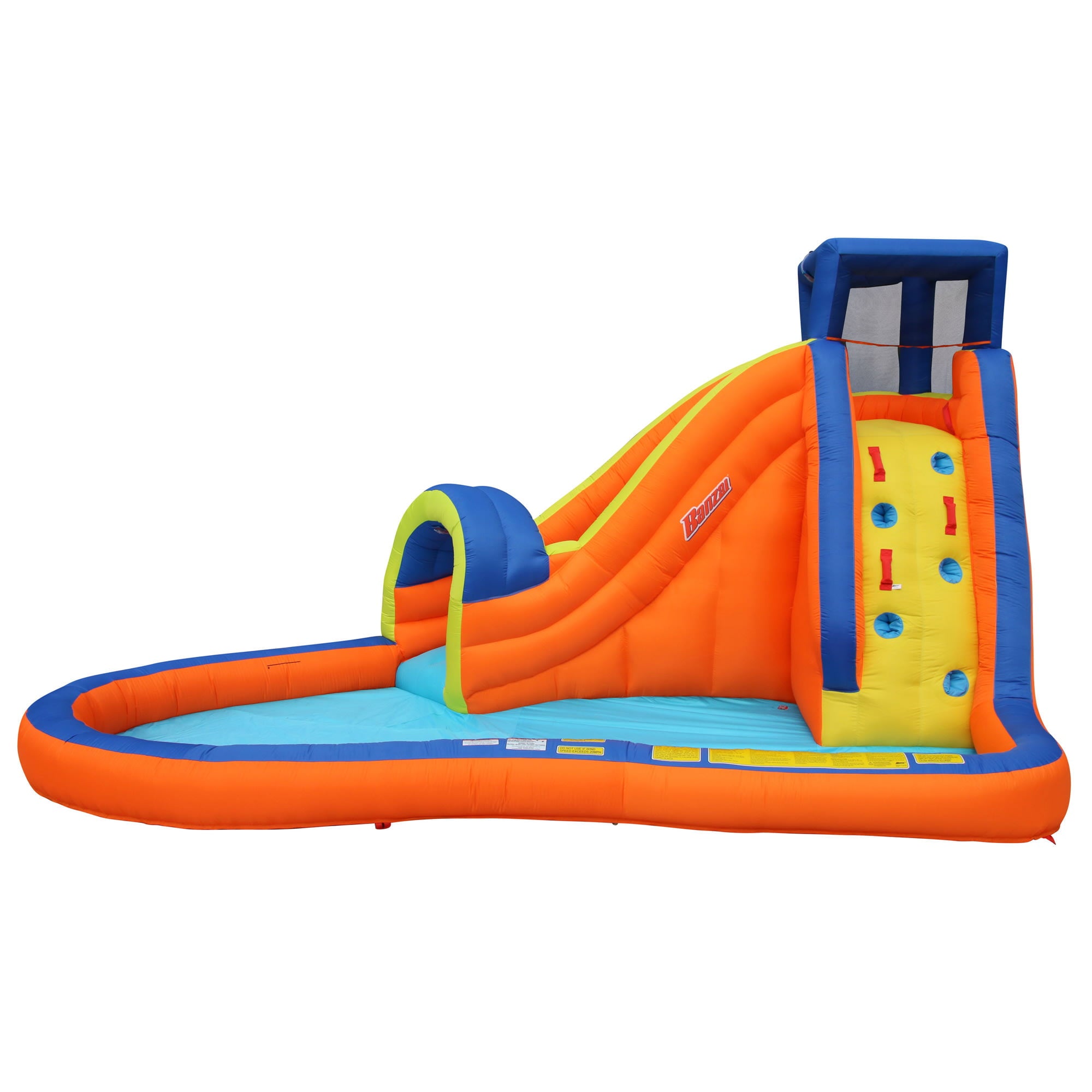 Banzai Pipeline Water Park Toy, Length: 14 ft 7 in, Width: 9 ft 6 in, Height: 7 ft 11 in, Inflatable Outdoor Backyard Water Slide Splash Toy