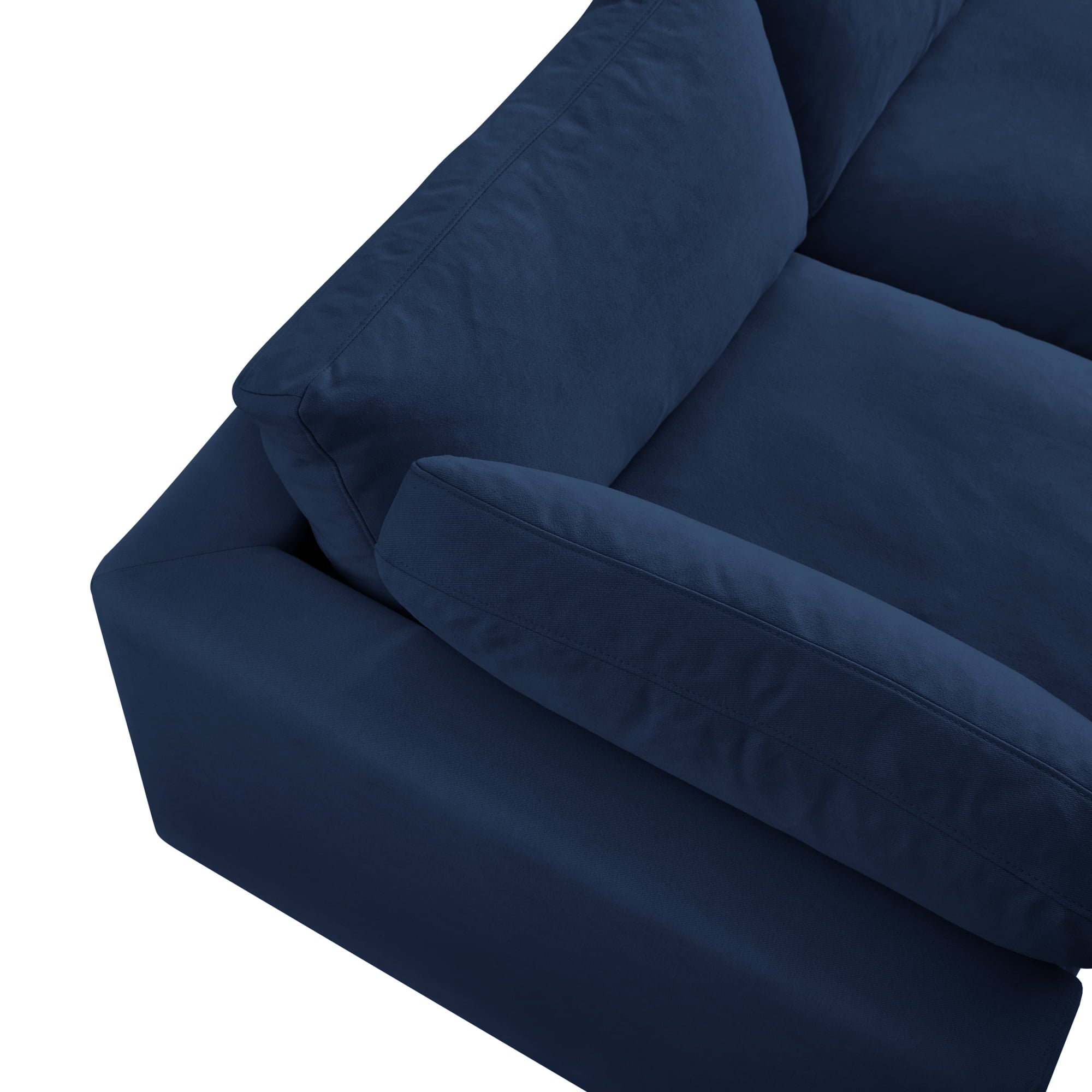 Shabby Chic Saniyah Navy Linen Sofa U-Chaise Sectional