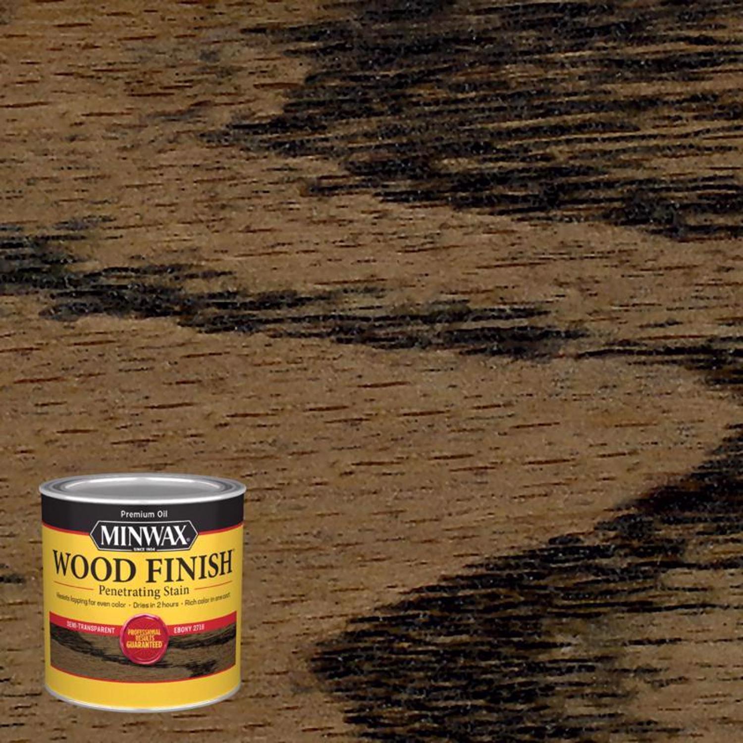 Minwax Wood Finish Semi-Transparent Ebony Oil-Based Penetrating Wood Stain 0.5 pt