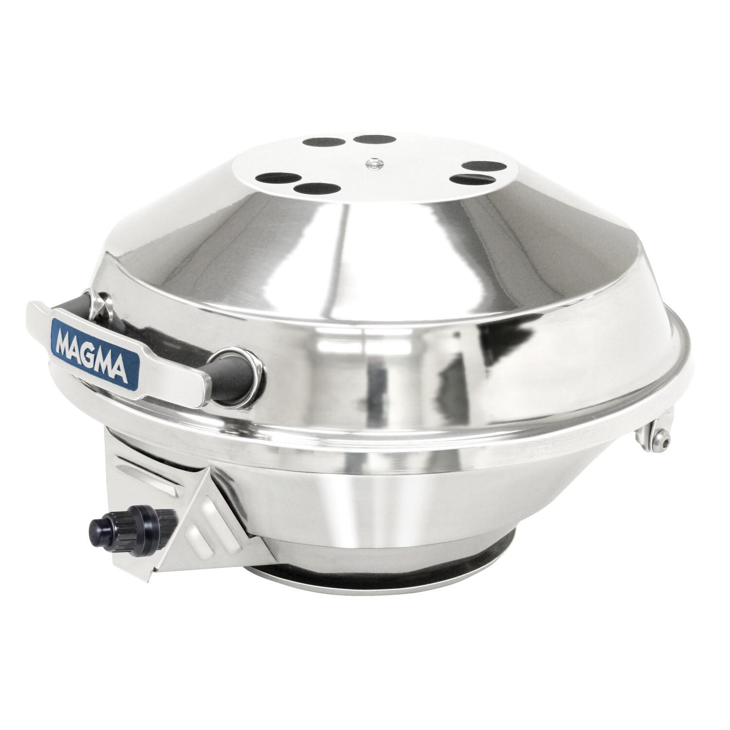 Magma Original Size Marine Kettle 3 Combination Stove and Gas Grill on Round Rail Mount