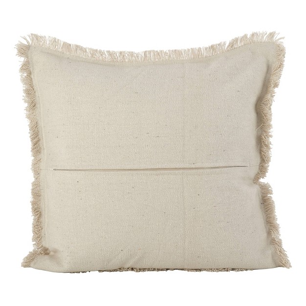 Oversize Down Filled Fringed Diamond Square Throw Pillow Saro Lifestyle