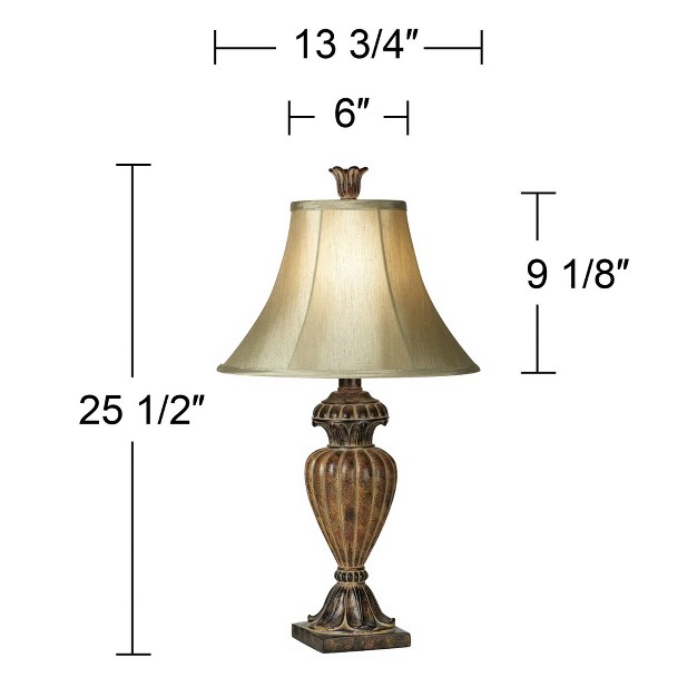 High Two Tone Bronze Off White Bell Shade For Living Room Family Bedroom Bedside Nightstand