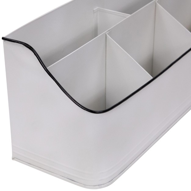 White Rectangular Kitchen Utensil Storage Holder