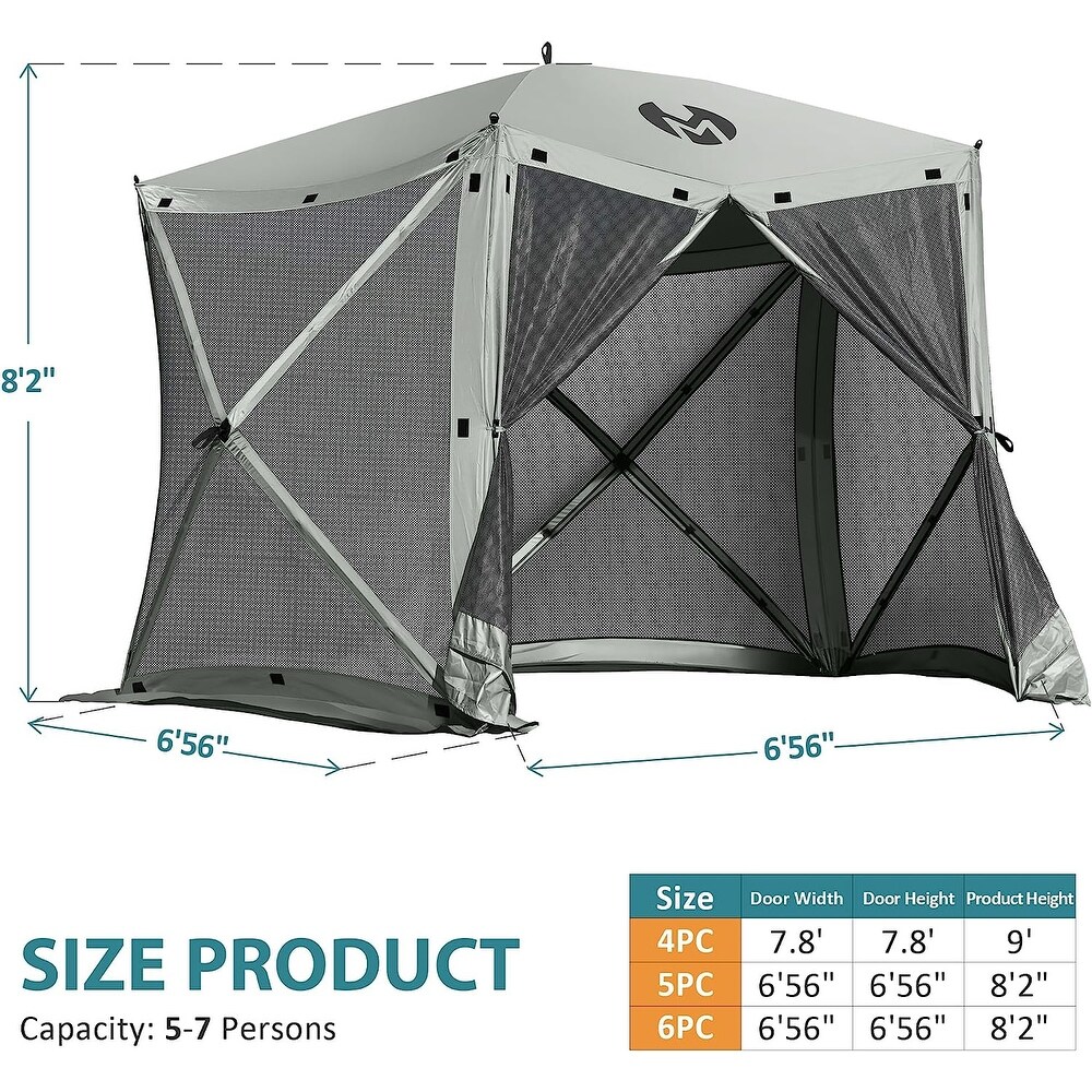 Exacme Portable Gazebo Pop up Tent for Camping  Outdoor Four Sides Pop up Clam Screen Tent with Canopy Shelter  1024 5PC