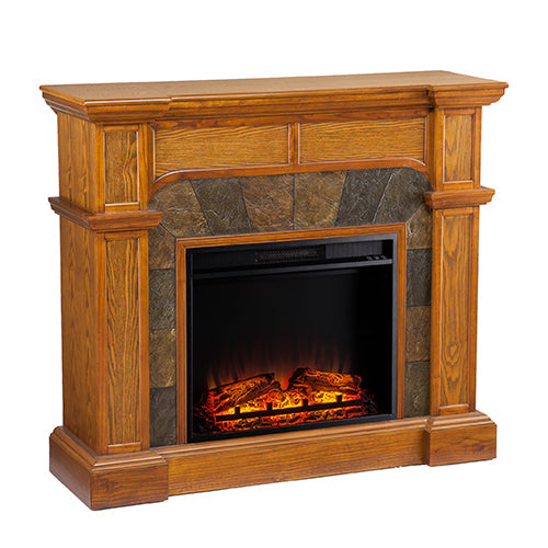 SEI Furniture Barkley II Freestanding Convertible Corner Electric Fireplace