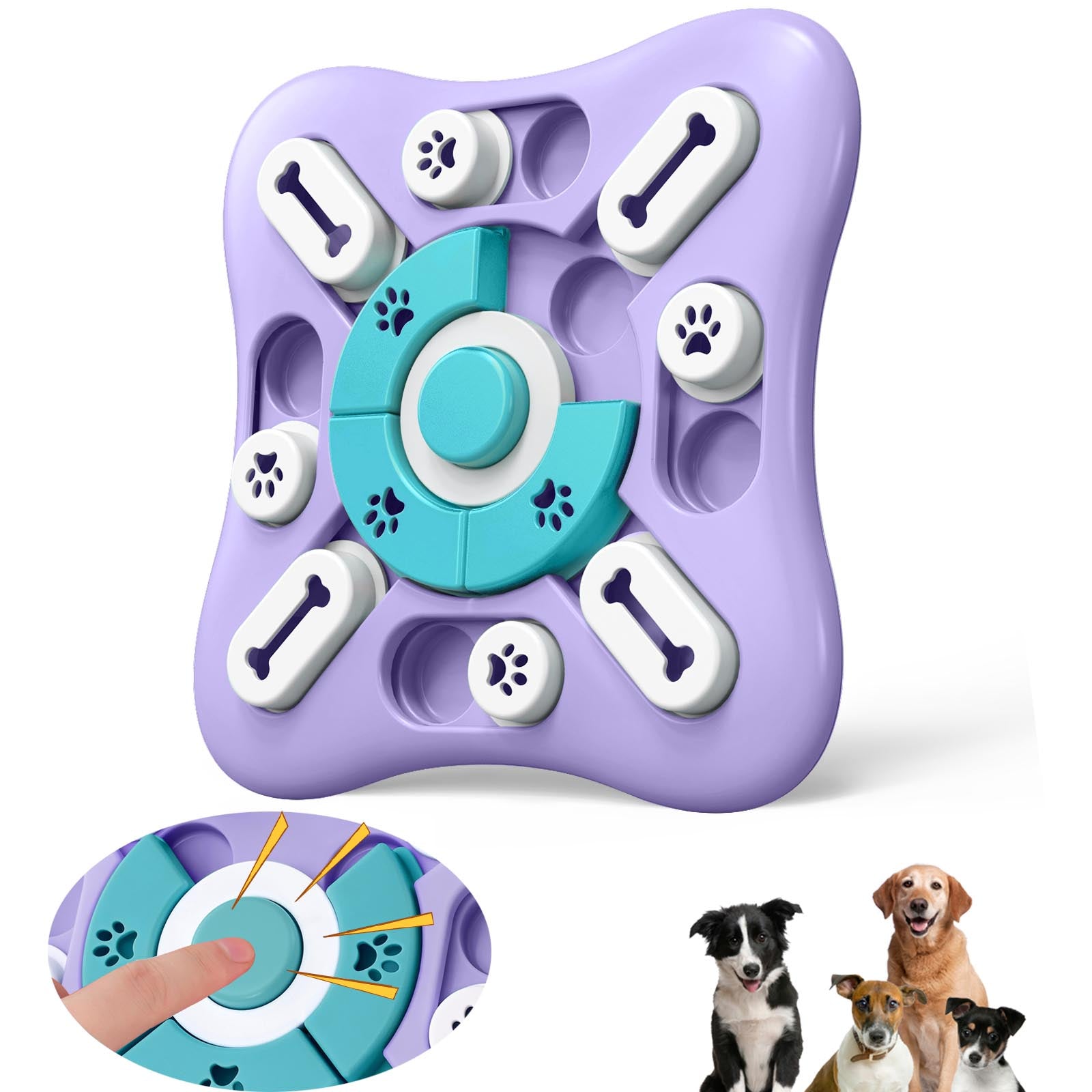 Siaomo Dog Puzzle Toys Interactive Dog Toys，Dog Treat Puzzle for IQ Training and Mental Enrichment，Dog Puzzle Toys for Large Dogs Smart Dogs，DogandCats Fun Feeding，Slow Feeding to Aid Pets Digestion