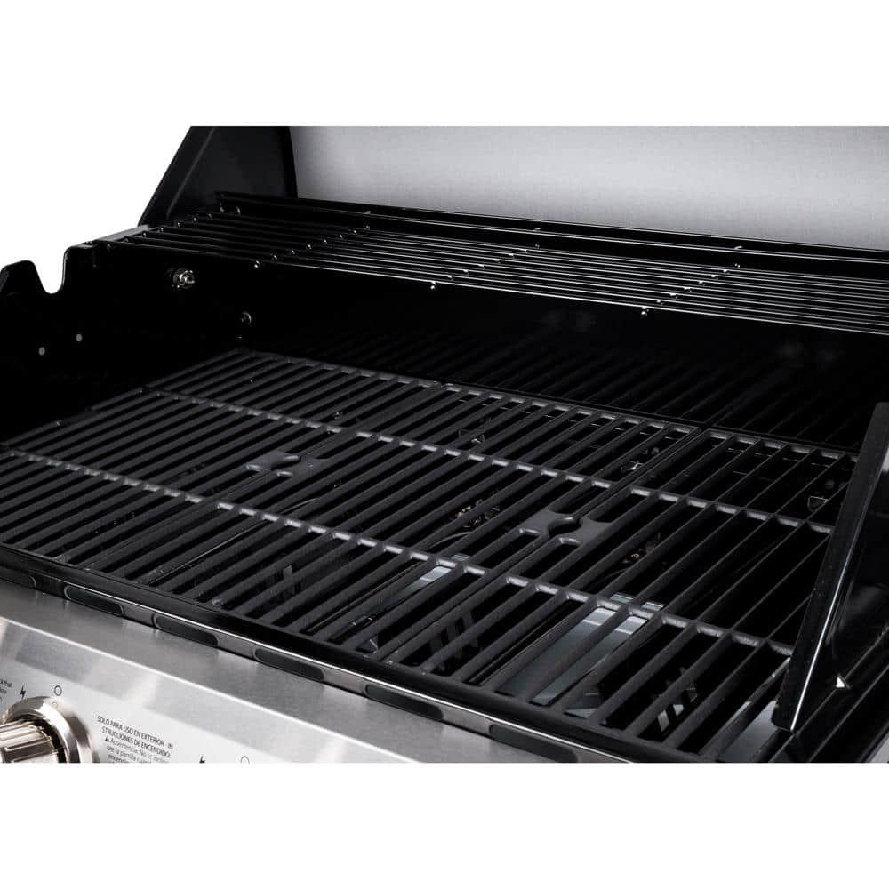 DynaGlo 5Burner Open Cart Propane Gas Grill in Stainless Steel with Side Burner