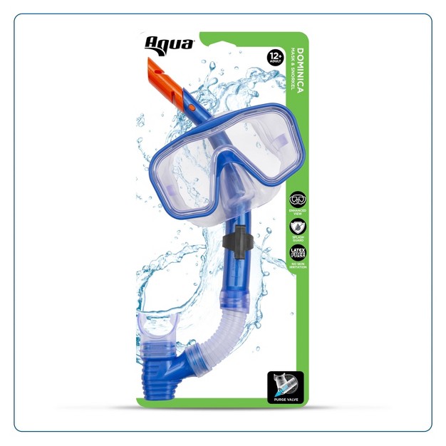 Aqua Leisure Dominica Adult Snorkel Mask Combo Blue