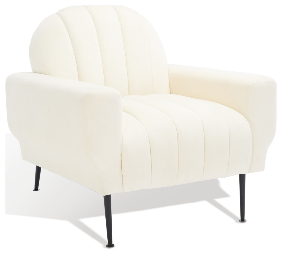 Safavieh Couture Josh Channel Tufted Accent Chair   Midcentury   Armchairs And Accent Chairs   by HedgeApple  Houzz