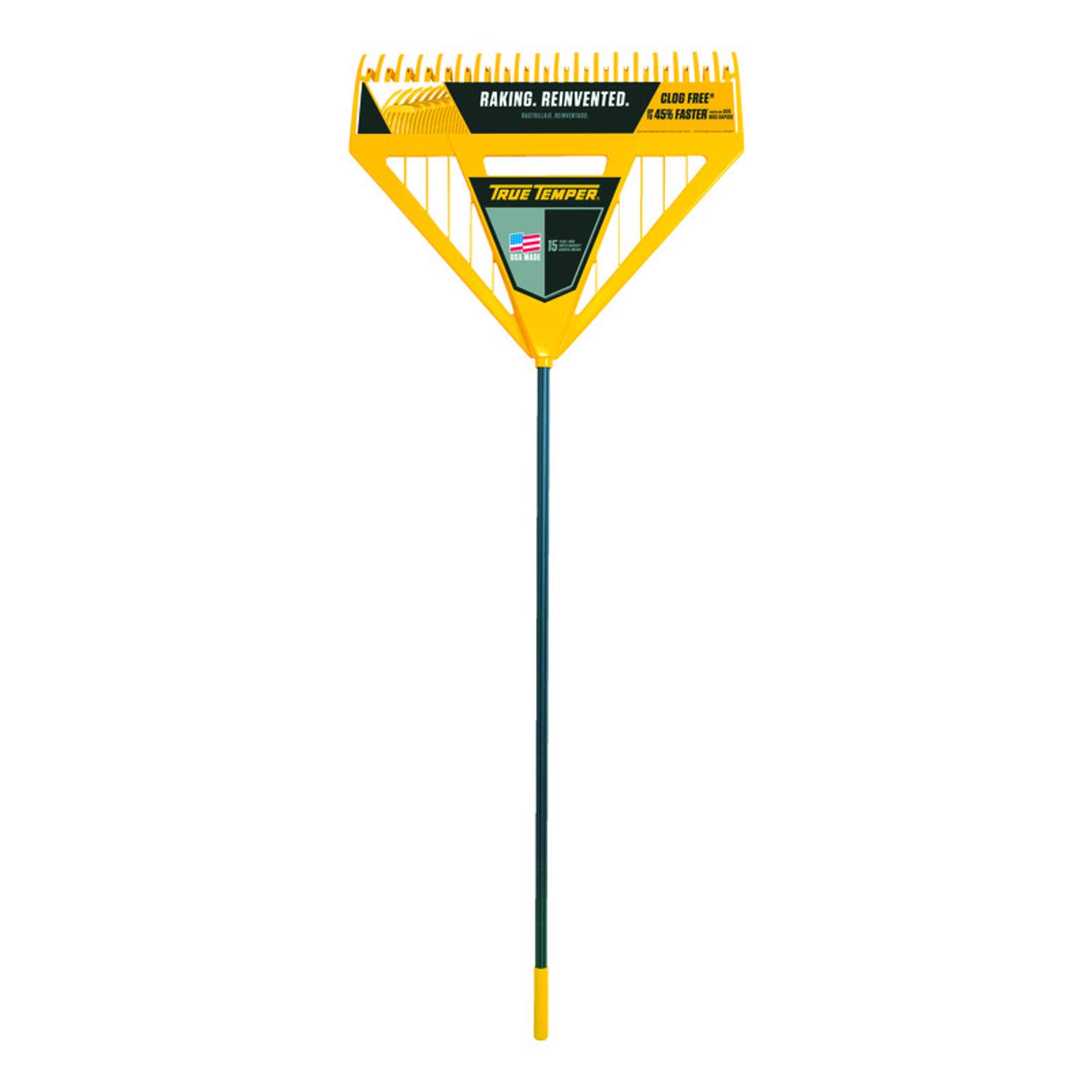 True Temper 71 in. 39 Tine Poly Leaf Rake Steel Handle