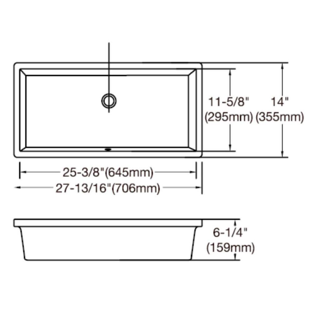 Kingsman Hardware 27-1316 in. Rectangle Undermount Vitreous Glazed Ceramic Lavatory Vanity Bathroom Sink in Pure White RP598P