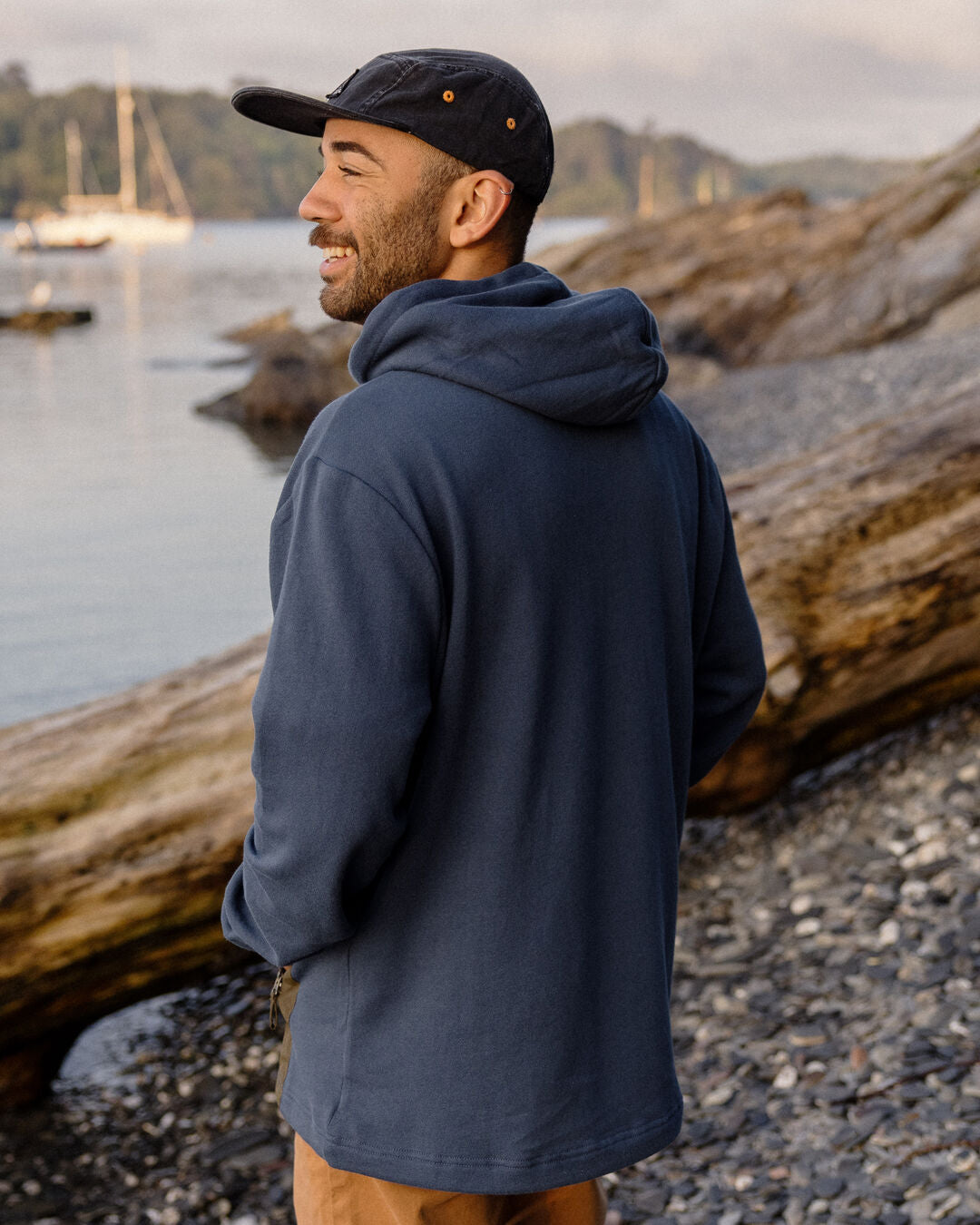 Cliff Recycled Cotton Hoodie - Dark Denim