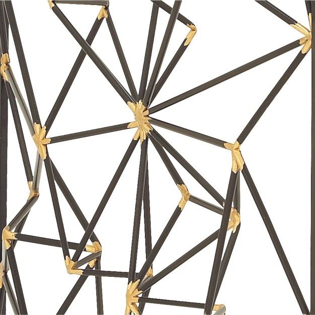 Metal Geometric Wall Decor With Black Frame And Gold Points Black Cosmoliving By Cosmopolitan