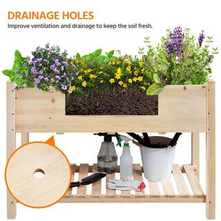 Yaheetech 47 in. L x 22.5 in. W x 31.5 in. H Fir Wood Elevated Raised Garden Bed for Vegetables Flowers and Herbs DYg7om0001