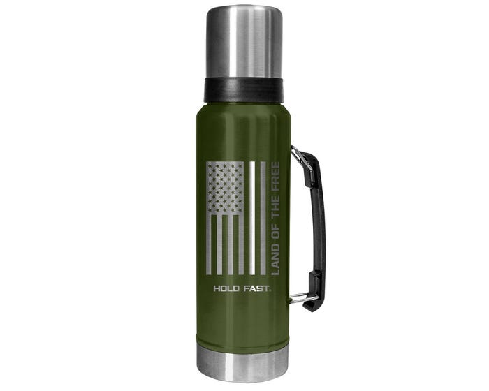 Kerusso® Magnum Steel Drink Tank - Hold Fast Green Flag， 42 oz. - MUGS266