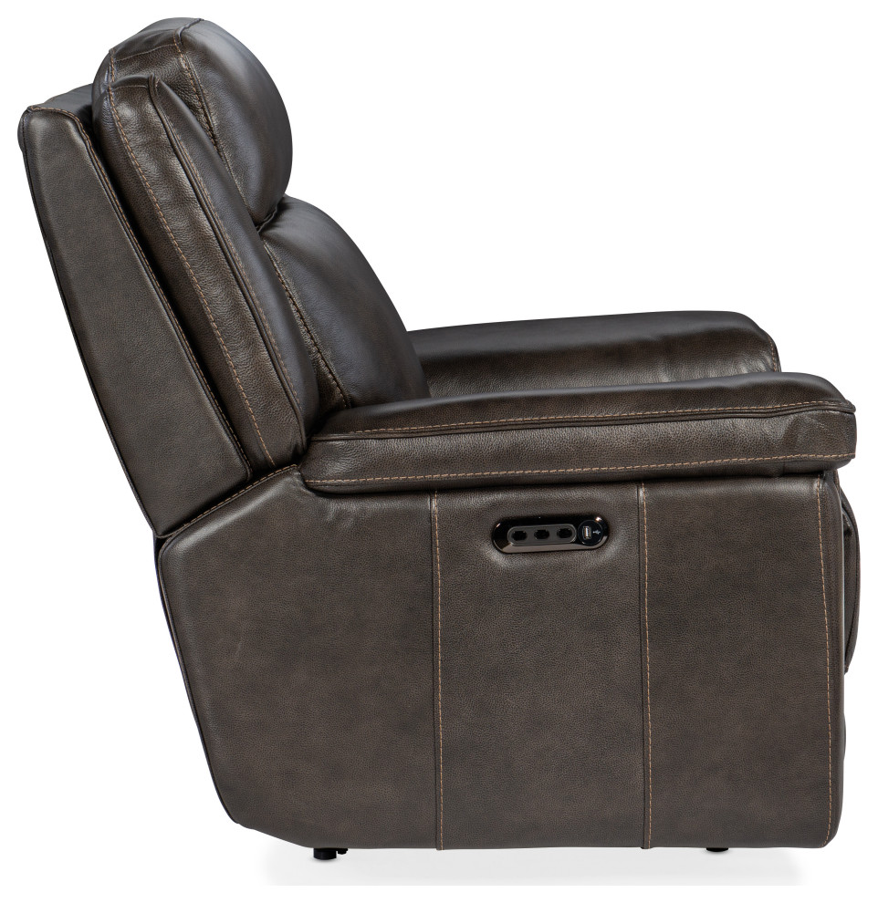 Montel Lay Flat Power Recliner With Power Headrest and Lumbar   Contemporary   Recliner Chairs   by HedgeApple  Houzz