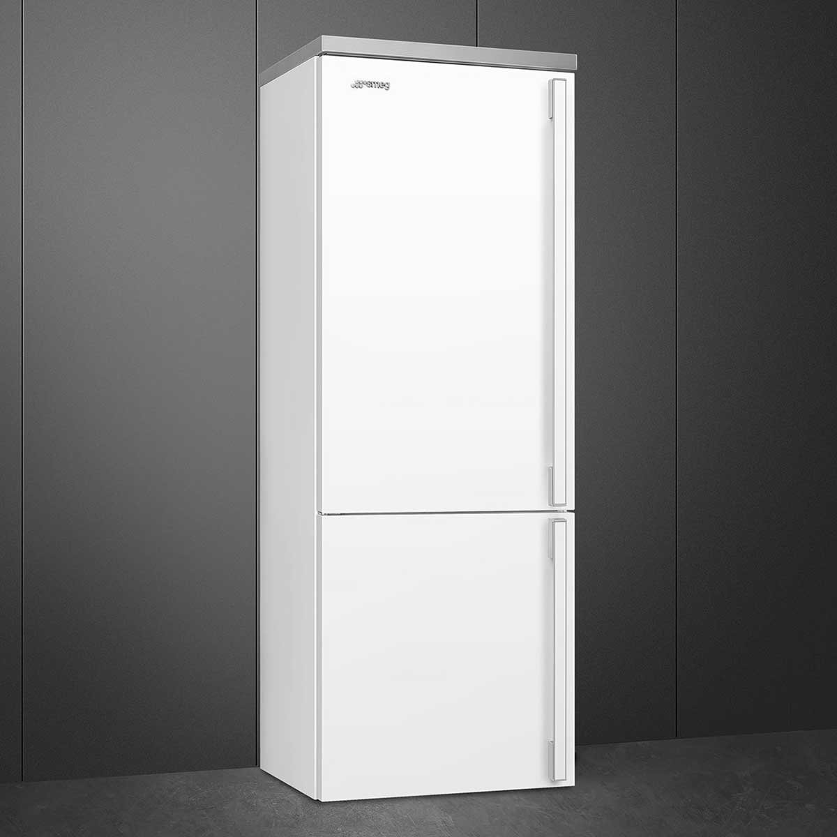 Smeg Portofino 18 Cu. Ft. White Left-Hinge Bottom Mount Refrigerator