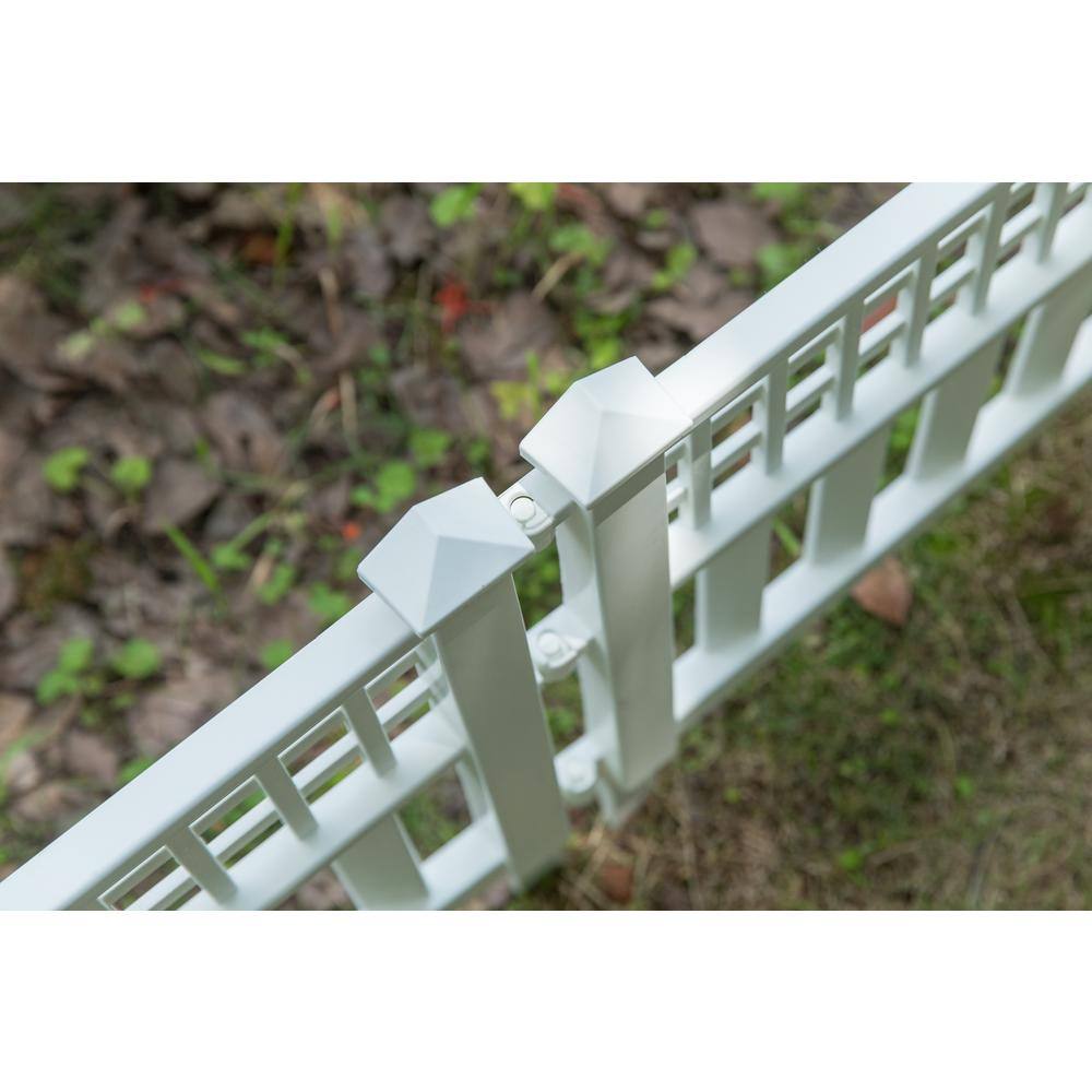 Gardenised 20 in. H White Vinyl Garden Gate Patio Picket Fence Flower Bed Border Edging QI003741.WL