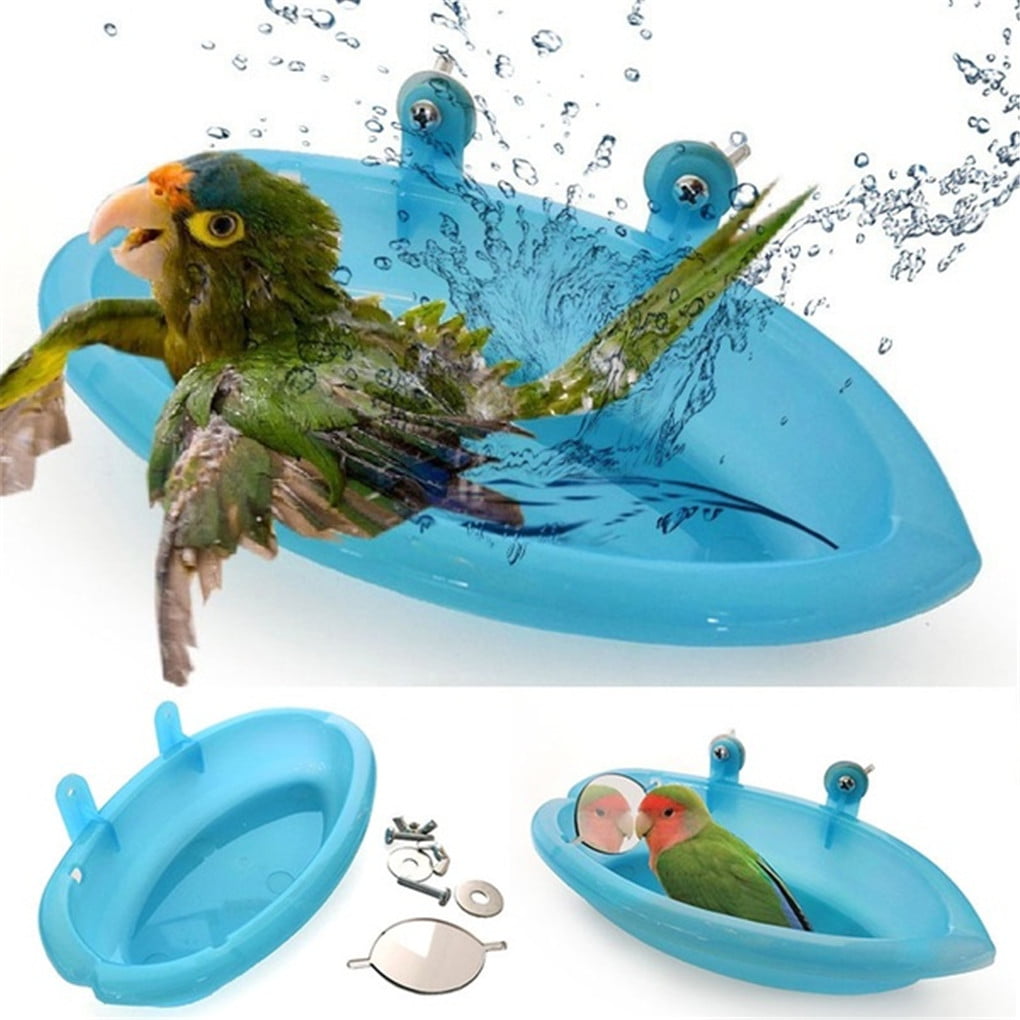 Bird Water Bath For Pet Bird Cage Hanging Bowl Hanging Shower Bathing Tub Parrots Parakeet Birdbath