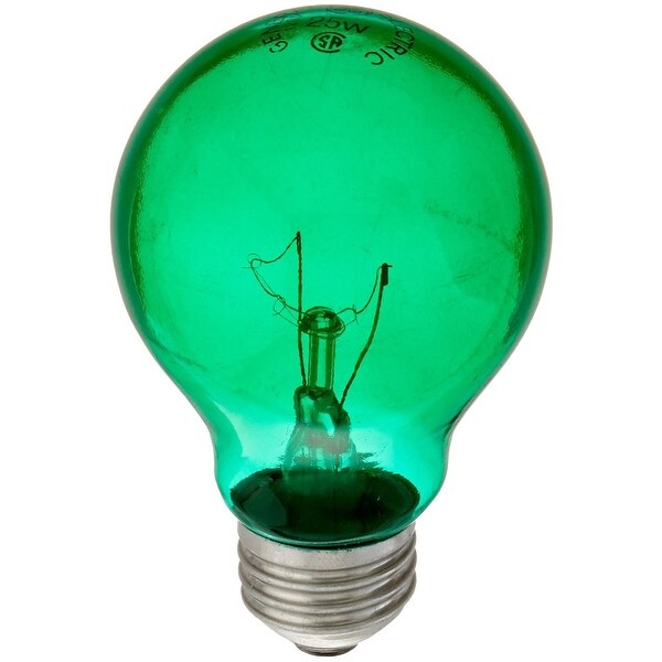 GE 16553 Party Light Bulb，Green，25 Watts，Green