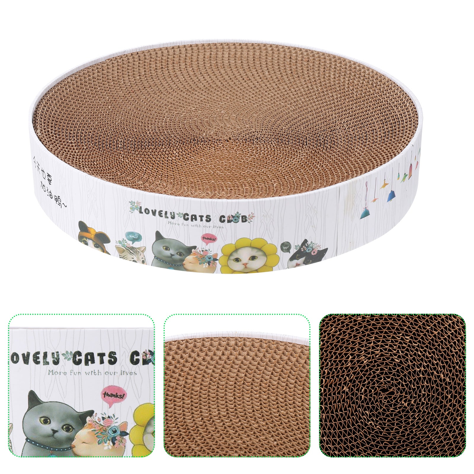 NUOLUX Cat Scratch Board Corrugated Paper Cat Scratching Post Bowl Shape Scratching Board