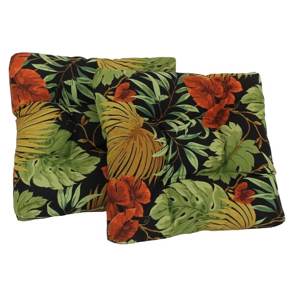 19-inch Square Tufted Indoor/Outdoor Chair Cushions (Set of 2)