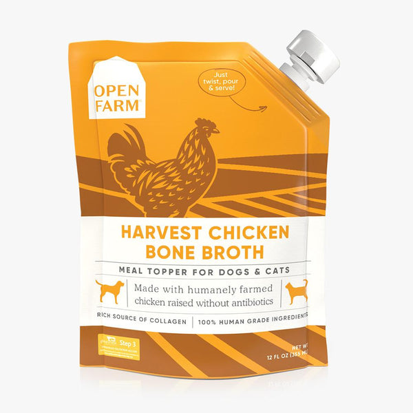 Open Farm Harvest Chicken Bone Broth for Dogs and Cats