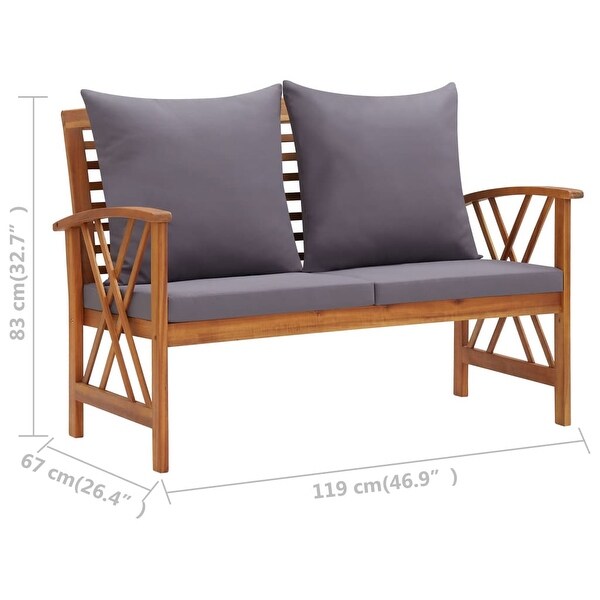 3 Piece Garden Lounge Set with Cushions Solid Acacia Wood - Overstock - 35105922