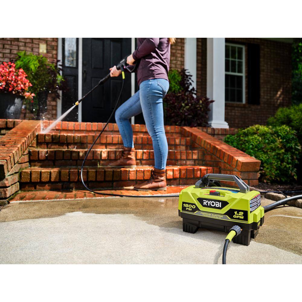 RYOBI RY141802-SC 1800 PSI 1.2 GPM Cold Water Electric Pressure Washer with Surface Cleaner