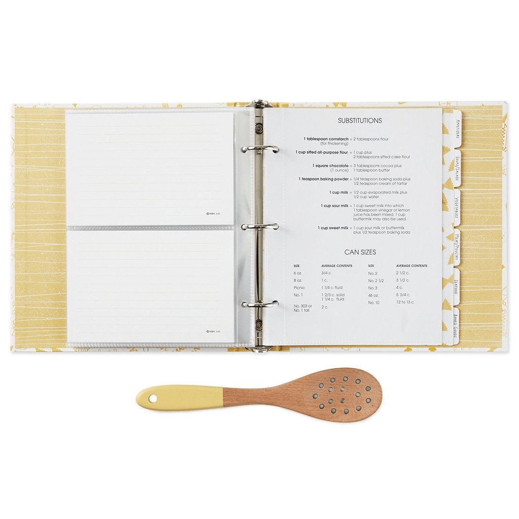 Hallmark  Pasta Recipe Organizer Book With Wooden Strainer Spoon