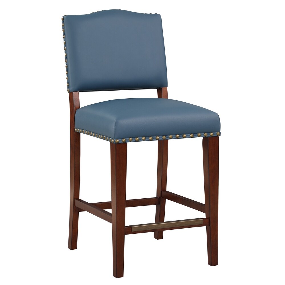 Deja Faux Leather Counter Stool with Nail Heads by Greyson Living